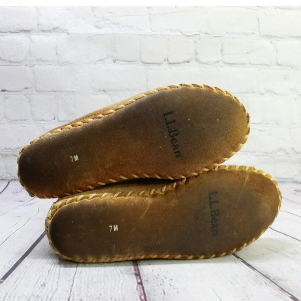LL Bean Brown Suede Wicked Good Shearling Lined Slipper Ankle Boot Size 7 M - Picture 9 of 9